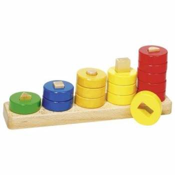 Sorter dla dzieci - koła, dopasuj kolory i kształty , zabawka montessori goki - drewniany sorter, zabawka dla 2 latka