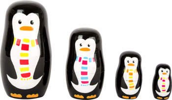 Sorter  dla dzieci - pingwin matrjoszka small foot design - drewniane sortery dla 3 latka