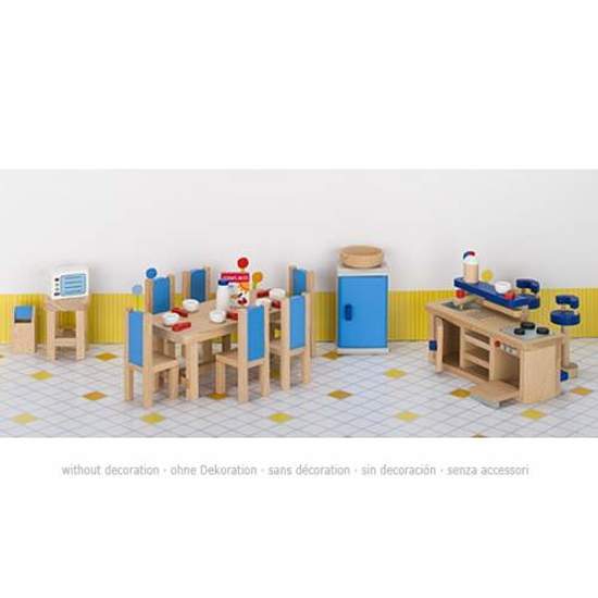 Zabawka dla dziewczynki  mebelki dla lalek, kuchnia goki - drewniany zestaw, zabawa lalkami, zabawka dla 3 latka