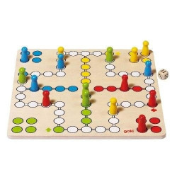 Zabawki drewniane  Gra planszowa dla dzieci, ludo goki - drewniana gra planszowa, gra dla 4 latka