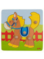Zabawki drewniane   Puzzle dla dzieci z uchwytami, koń, zabawka montessori goki - drewniane puzzle do układania, zabawka dla r