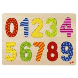 Puzzle drewniane dla dzieci, cyferki nauka liczenia, pomoce montessori goki - drewniane puzzle edukacyjne, zabawka dla 2 latka