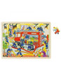 Zabawki drewniane  Puzzle dla dzieci, straż pożarna, pomoce montessori goki - puzzle do układania, zabawka dla 3 latka
