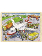 Zabawki drewniane  Puzzle dla dzieci, lotnisko goki - drewniane puzzle do układania, zabawka dla 4 latka 