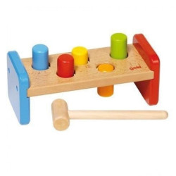 Zabawki drewniane  Kolorowa drewniana przebijanka dla dzieci goki - drewniana zabawka edukacyjna, zabawka dla 2 latka