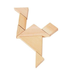 Układanka tangram, gra logiczna,  zabawka montessori goki - drewniane klocki do układania, zabawka dla 6 latka