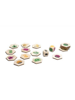 BS Toys, drewniana gra 4 w 1 Znajdź robaczka XL