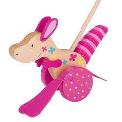 Zabawka drewniana  Kangur - zabawka do pchania dla dzieci goki - drewniana zabawka do pchania, zabawka dla rocznego dziecka