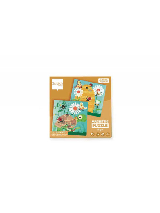Scratch, Puzzle magnetyczne - książka podróżna W ogrodzie 2 obrazki 40 elem.