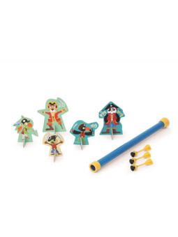 Scratch, Dmuchawka XL / 3 lotki przyssawki /  5 celów PIRACI