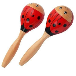 Marakasy   dla dzieci   - biedronki, 2 szt metoda montessori goki - drewniany zestaw zabawek muzycznych, zabawka dla 3 latka