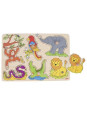 Zabawka drewniana  Puzzle z uchwytami i dźwiękami zoo, zabawki montessori goki - drewniane puzzle dźwiękowe, zabawka dla roc