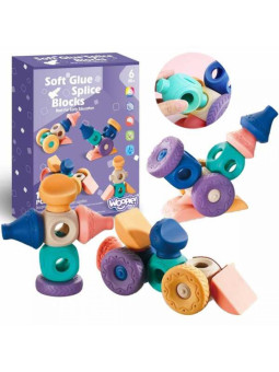 WOOPIE Klocki Sensoryczne Konstrukcyjne Układanka do Ściskania 13 el.