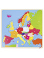 Zabawka drewniana Puzzle dla dzieci - mapa konturowa Europy, nauka geografii metoda montessori  goki - drewniane puzzle edukacyj