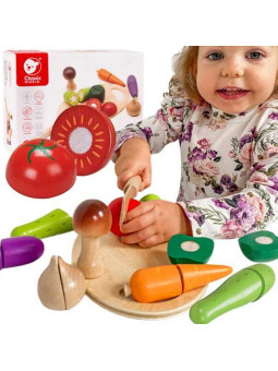 CLASSIC WORLD Drewniany Zestaw do Krojenia Warzyw na Rzepy 16 el.