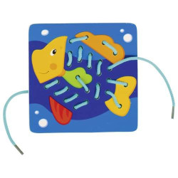 Zabawka drewniana  Nauka sznurowania dla dzieci Zwierzaki - 5 szt goki - zabawka edukacyjna, zabawka dla 4 latka