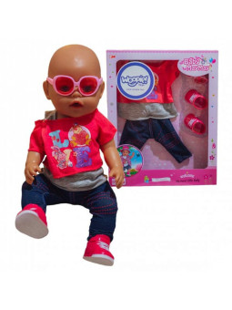 WOOPIE Modne Ubranko dla Lalki LOVE Okulary Buciki 43-46 cm