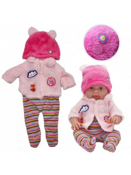 WOOPIE Ubranko dla Lalki Zestaw Kurteczka Baranek Czapeczka + Body 43-46 cm