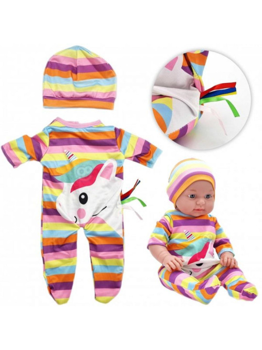 WOOPIE Ubranko dla Lalki Zestaw Pajacyk Body Jednorożec Czapeczka 43-46 cm