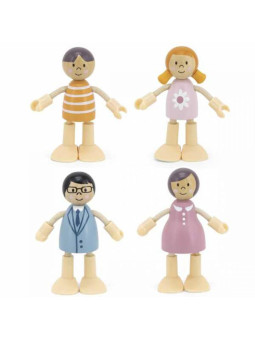 VIGA PolarB Drewniane Lalki Rodzina Lalek Zestaw Figurki