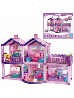 WOOPIE Domek dla Lalek Kucyków PONY FANTASY VILLA 120 el.