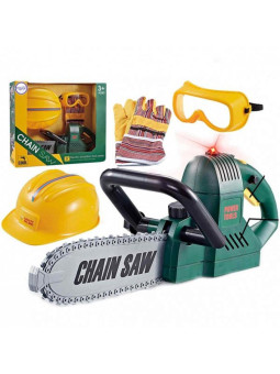 WOOPIE Duża Piła Łańcuchowa Zestaw Narzędzi Kask Okulary Rękawiczki