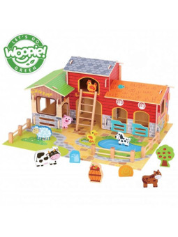 WOOPIE GREEN Mega Farma Figurki Zwierząt Stajnia Obora Kurnik 18 el.