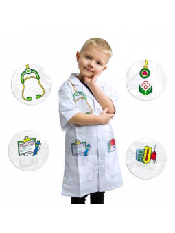 WOOPIE Strój Fartuch Lekarza Doktora Ubranko dla Dzieci do ok. 120 cm
