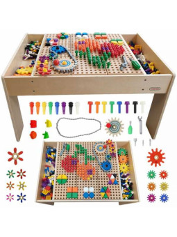 MASTERKIDZ Drewniany Stół Edukacyjny +AKCESORIA STEM WALL