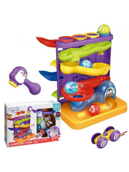 WOOPIE Tor Kulkowy Kulodrom 3w1 Wbijak z Młoteczkiem Zjeżdżalnia dla Samochodzików