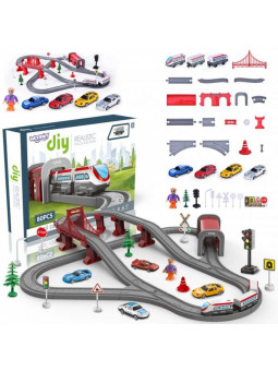 WOOPIE Kolejka Elektryczna Tor Most Tunel 80 el.