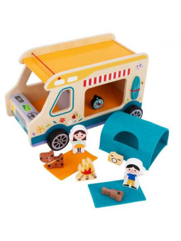 Tooky Toy Drewniany Kamper Postacie Kemping