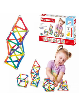 WOOPIE Klocki Magnetyczne Konstrukcyjne Układanka Kreatywna 70 el.