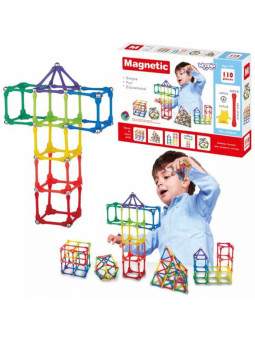 WOOPIE Klocki Magnetyczne Konstrukcyjne Układanka Kreatywna 110 el.