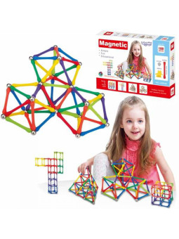 WOOPIE Klocki Magnetyczne Konstrukcyjne Układanka Kreatywna 180 el.