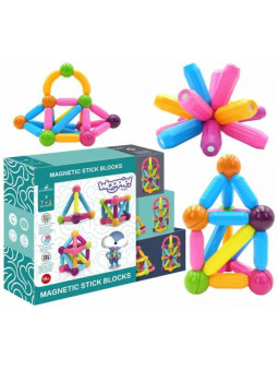 WOOPIE Magnetyczne Klocki Konstrukcyjne Edukacyjne Duże Grube 38 el.