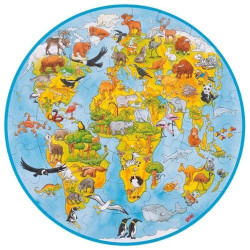 Puzzle  drewniane dla dzieci - świat xxl , zabawka montessori goki - drewniana zabawka ,układanka z zabawka dla  6 latka
