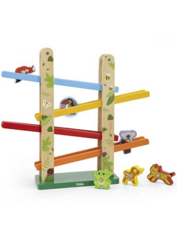 VIGA Drewniana Zjeżdżalnia dla Zwierzątek Dżungla 7 el.