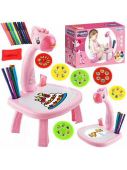 WOOPIE Tablica do Rysowania Projektor Różowa Żyrafa + Flamastry