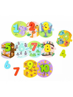 TOOKY TOY Edukacyjne Puzzle Układanka Montessori Nauka Liczenia
