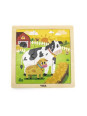 VIGA Poręczne Drewniane Puzzle Krówki 9 elementów VIGA Poręczne Drewniane Puzzle Krówki 9 elementów