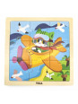VIGA Poręczne Drewniane Puzzle Samolot 9 elementów