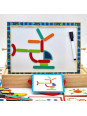 TOOKY TOY Tablica Magnetyczna Kredowa 2w1 Układanka Puzzle Kształty 117 el. Certyfikat FSC
