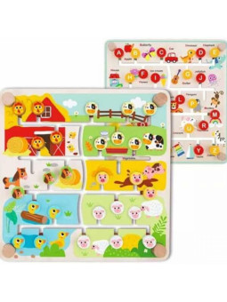 TOOKY TOY Interaktywna Tablica Edukacyjna Sorter Montessori Zwierzątka i Alfabet