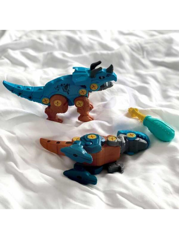 WOOPIE Zestaw Dinozaury do Skręcania 4 szt. Zestaw Konstrukcyjny w Pudełku + 2 Śrubokręty