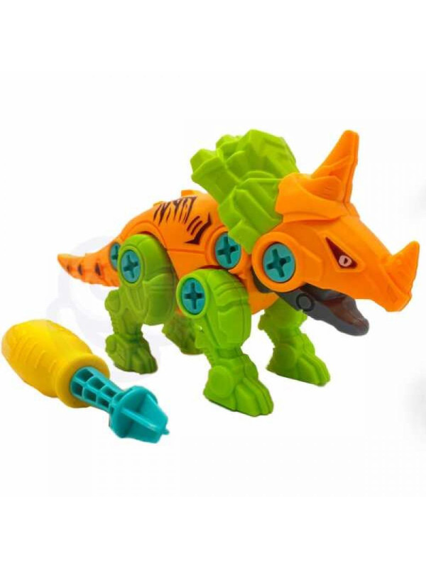 WOOPIE Zestaw Dinozaury do Skręcania 4 szt. Zestaw Konstrukcyjny w Pudełku + 2 Śrubokręty