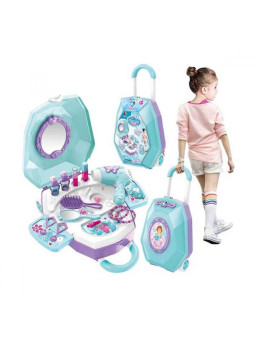 WOOPIE Toaletka dla Dziewczynki 2w1 Salon Piękności w Walizce