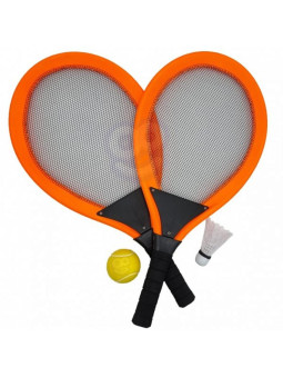 WOOPIE Duże Rakietki do Tenisa Badminton dla Dzieci Zestaw + Piłka Lotka