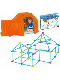 WOOPIE Duże Klocki Konstrukcyjny Namiot Zestaw Słomki Rurki 128 el.