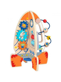 Tooky Toy Duża Drewniana Zabawka Edukacyjna Wielofunkcyjna Rakieta